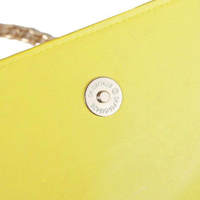 2014 Prada  sheepskin leather shoulder bag T3838 Lemon - Click Image to Close